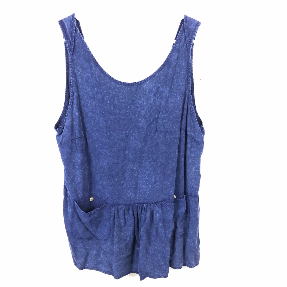 Anthro Saturday Sunday Faded Navy Blue Sleeveless Tunic Top Size Large